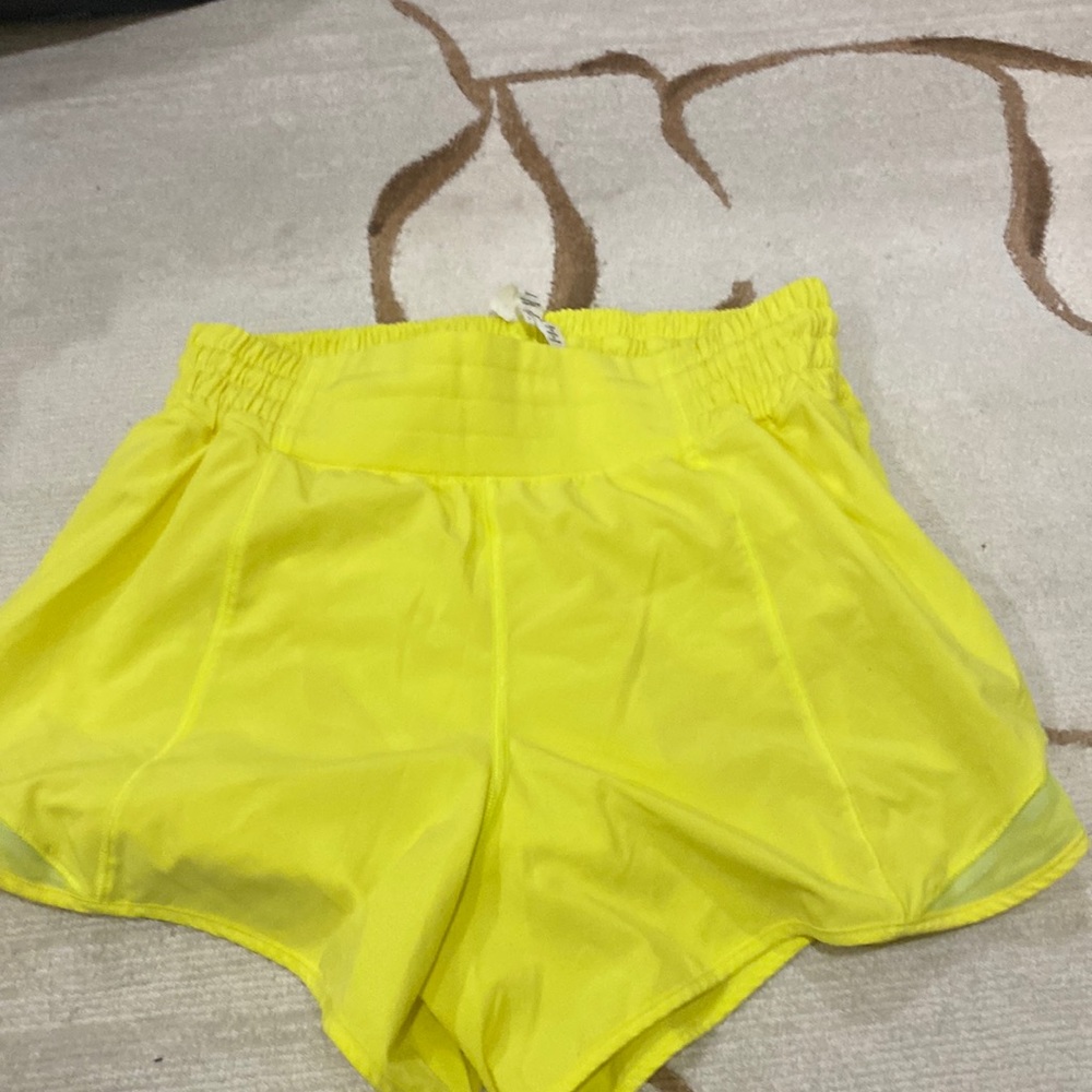 Lululemon hotty hot shorts highlight yellow